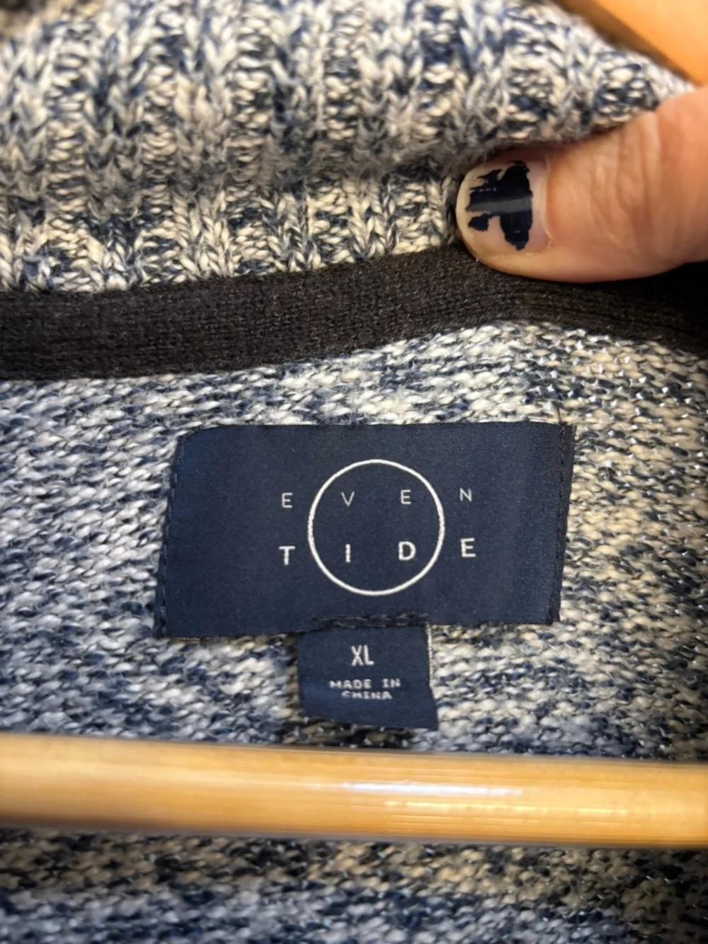 Men's Half-Zip 1/4 Zip Heathered Blue Sweater Preppy Office Cotton Golf Size XL - Picture 4 of 8